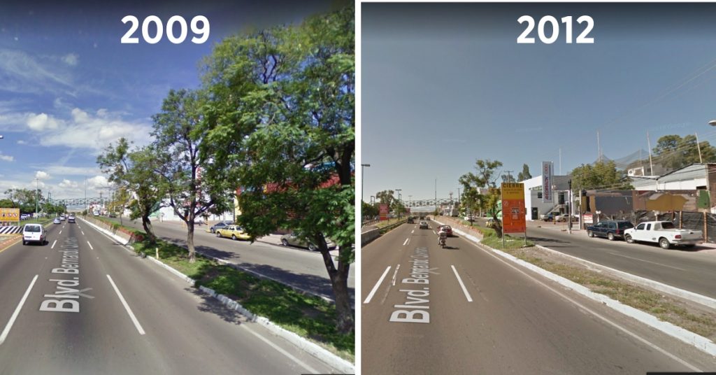 Bernardo Quintana, a la altura de Loma Dorada. Imágenes Google Maps.