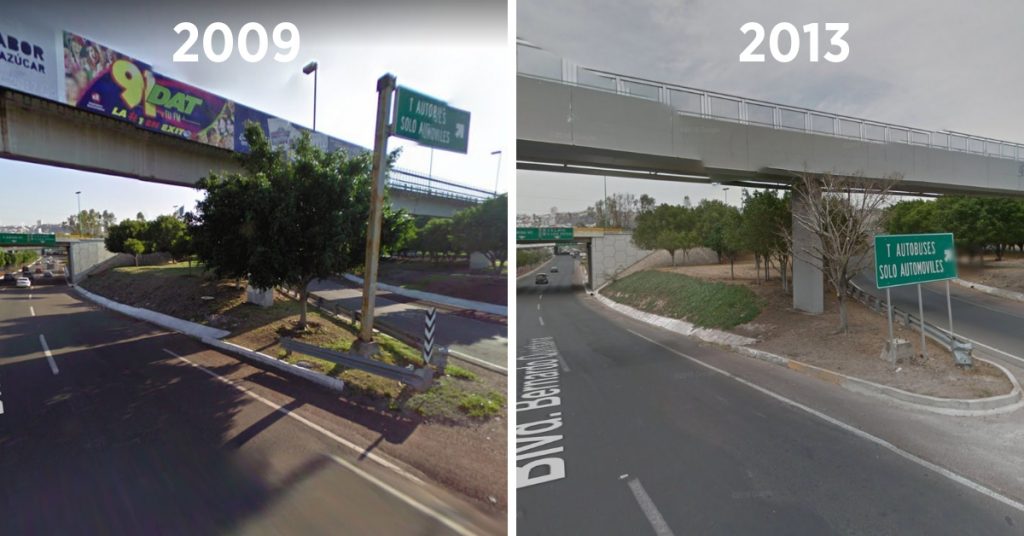 Acceso peatonal a la Terminal de Autobuses de Querétaro.