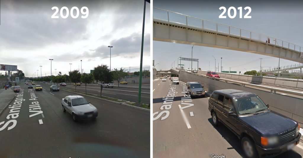 Av. Constituyentes Poniente, a la altura de Plaza de Toros. Imágenes Google Maps.