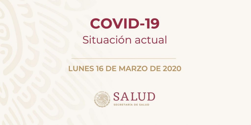 Reporte del COVID-19 en México al 16 de marzo de 2020. 