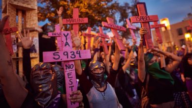 Protesta contra feminicidios en México