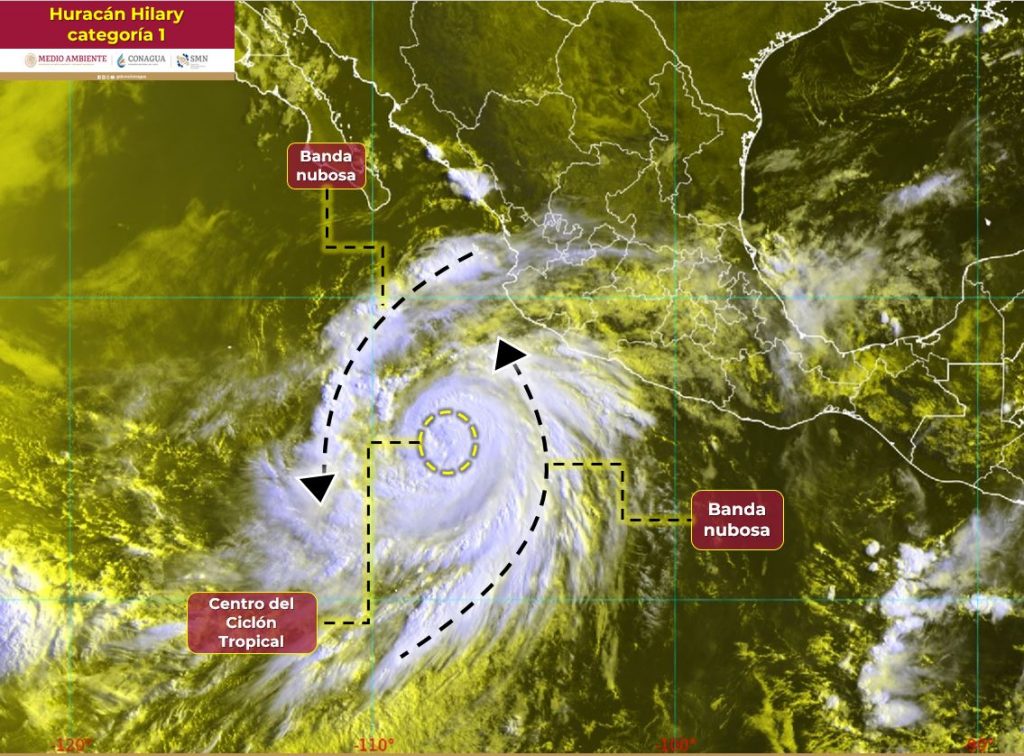 Huracán Hilary. Foto: SMN.