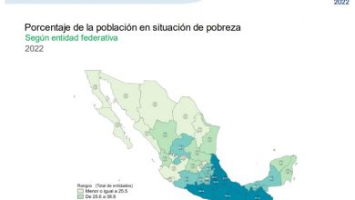 Mapa según índice de pobreza. Foto: Coneval.