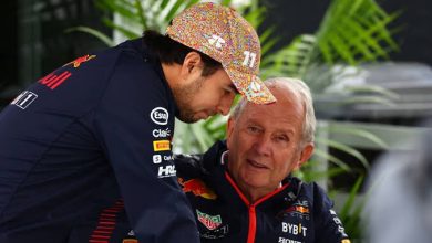 Sergio 'Checo' Pérez y Helmut Marko. Foto: X.