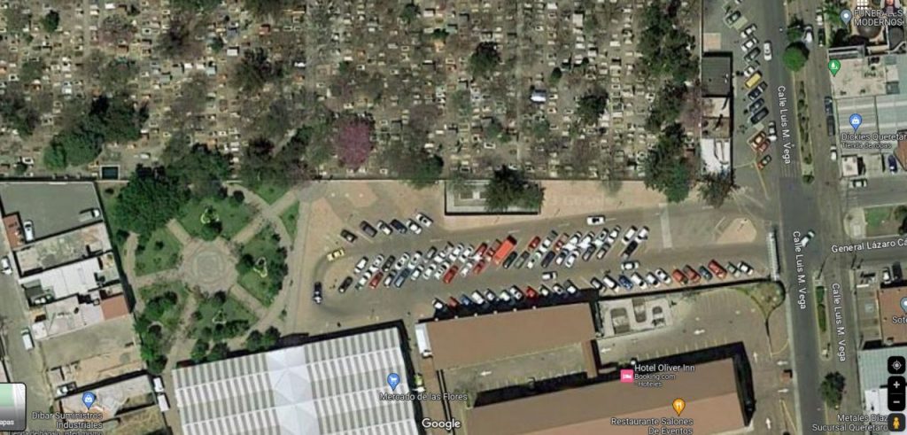 Panteón municipal y Mercado de las Flores. Foto: Google Maps.