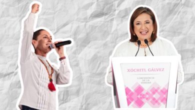 Collage de Claudia Sheinbaum y Xóchitl Gálvez