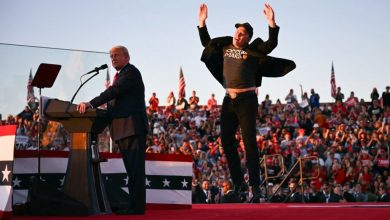 Elon Musk durante mitin de Donaldo Trump. Foto: WATSON / AFP